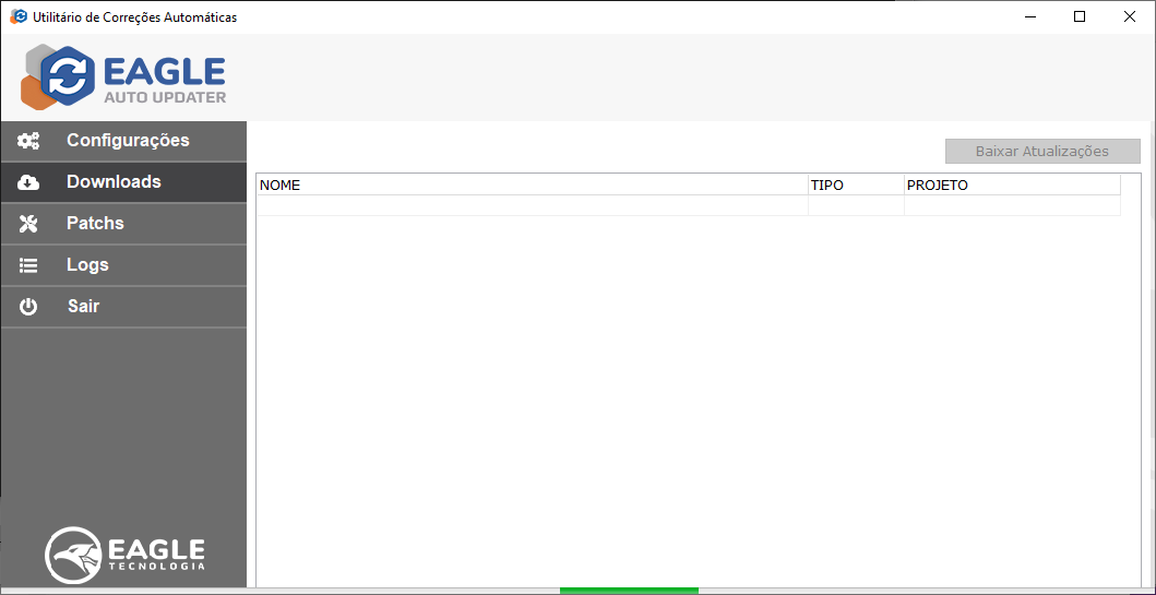 Tela de Downloads - Baixando instalador do Falcon SLL