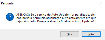 Opção Finalizar