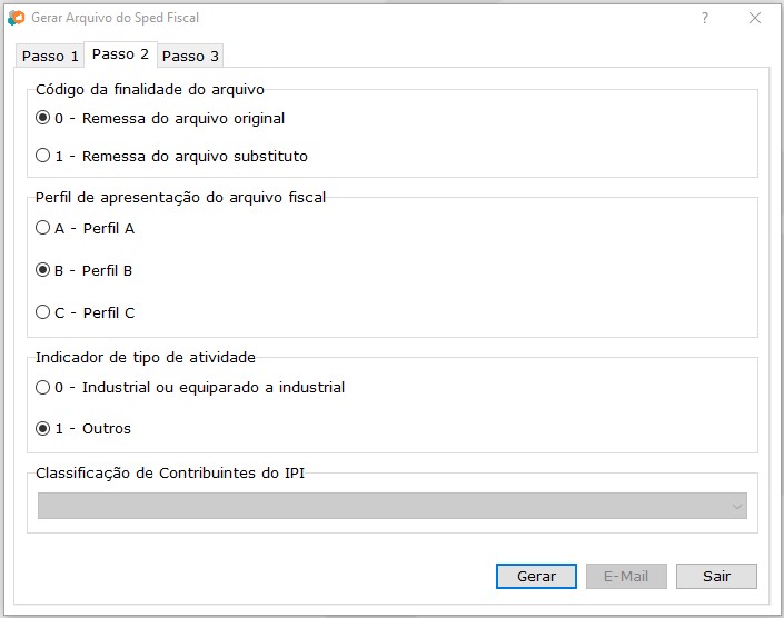 Passo 2 Sped Fiscal